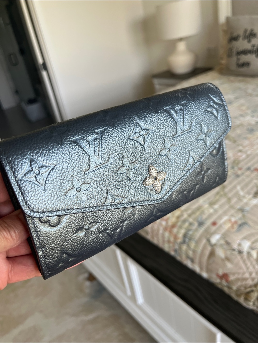 Louis Vuitton Metallic Crystal Floral Sarah Wallet - Picture 13 of 13